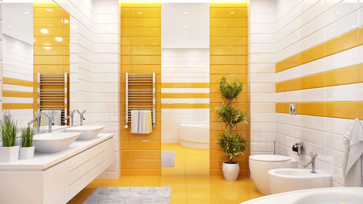 Kuning Warna Keramik Kamar Mandi yang Bagus