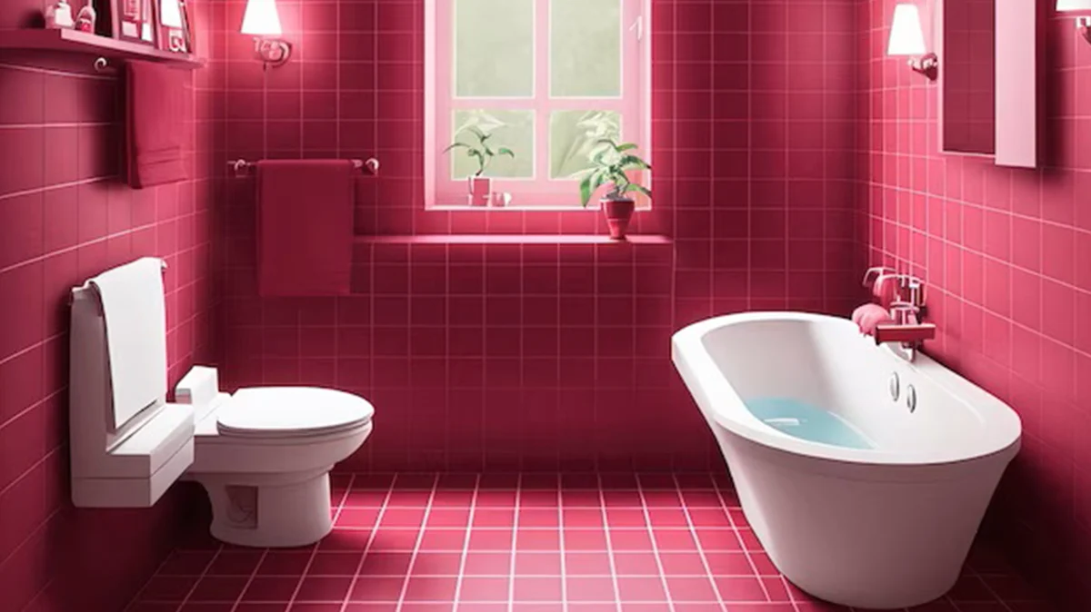 Magenta Bathroom Floor Tile