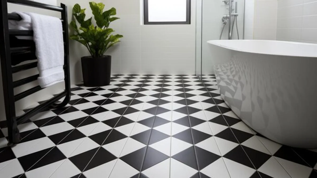 Monochromatic Bathroom Floor Tile