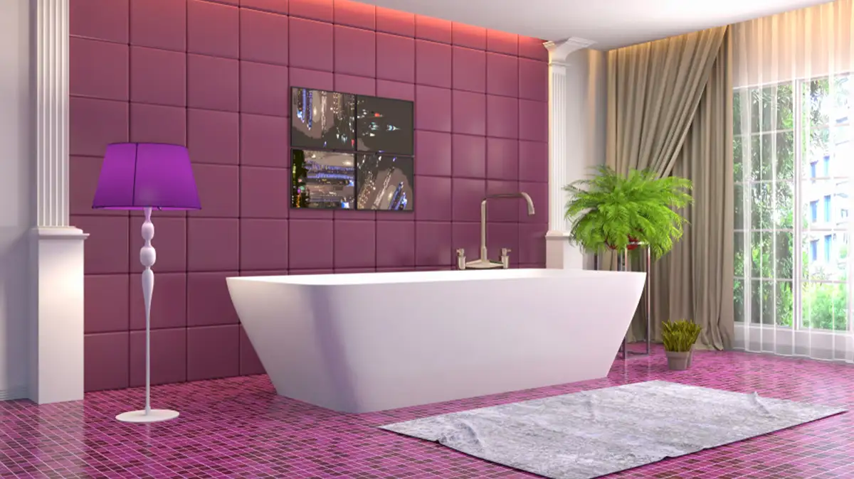 Purple Bathroom Tile Design