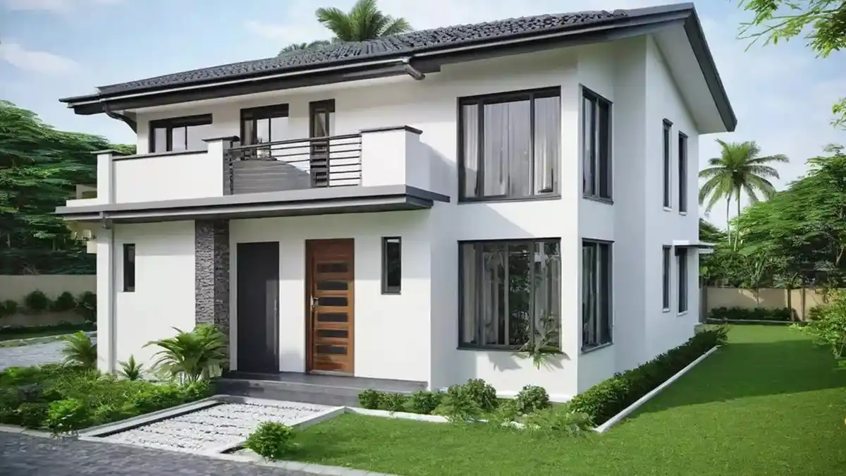 Desain Rumah 2 Lantai Sederhana Semi Industrial